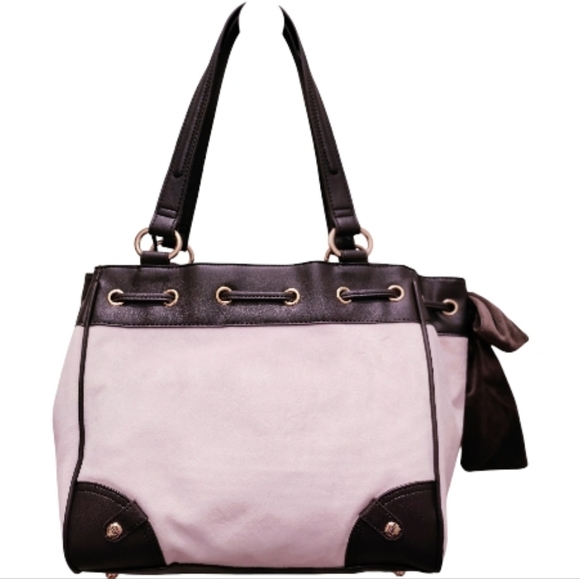 *Juicy Couture* DAYDREAMER *BLING* LOGO Black Pink Lilac With A Bow Tote🩷💜🖤 - Picture 3 of 12